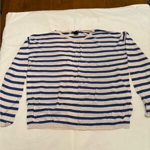 H&M Blue and Cream Striped Knit Top